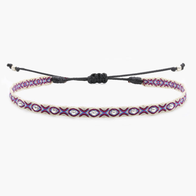 Handmade Silver Purnama Bracelet 29 (Pink)