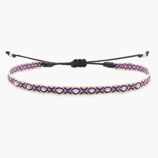 Handmade Silver Purnama Bracelet 29 (Pink) - Kompsós