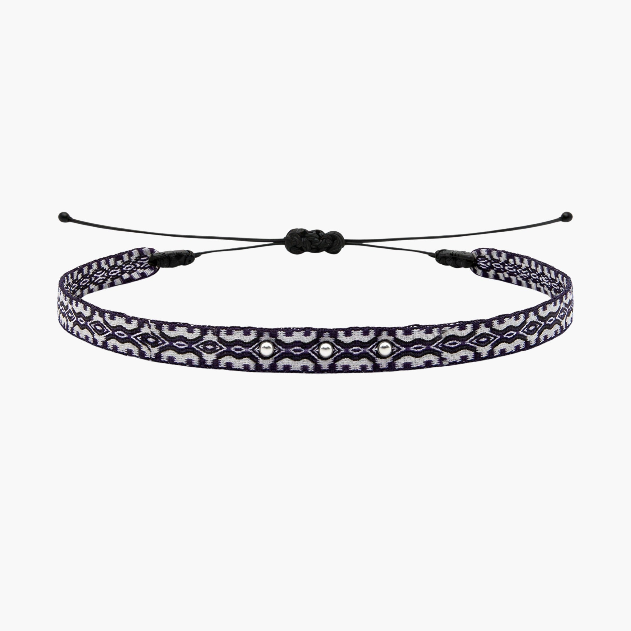 Handmade Silver Purnama Bracelet 88 (Navy Blue/White) - Kompsós