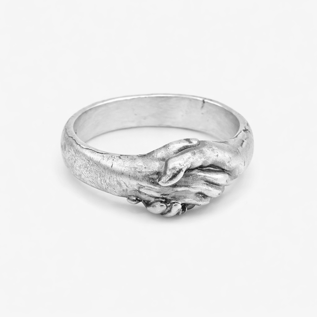 Handshake Sterling Silver Ring-Ring-Kompsós