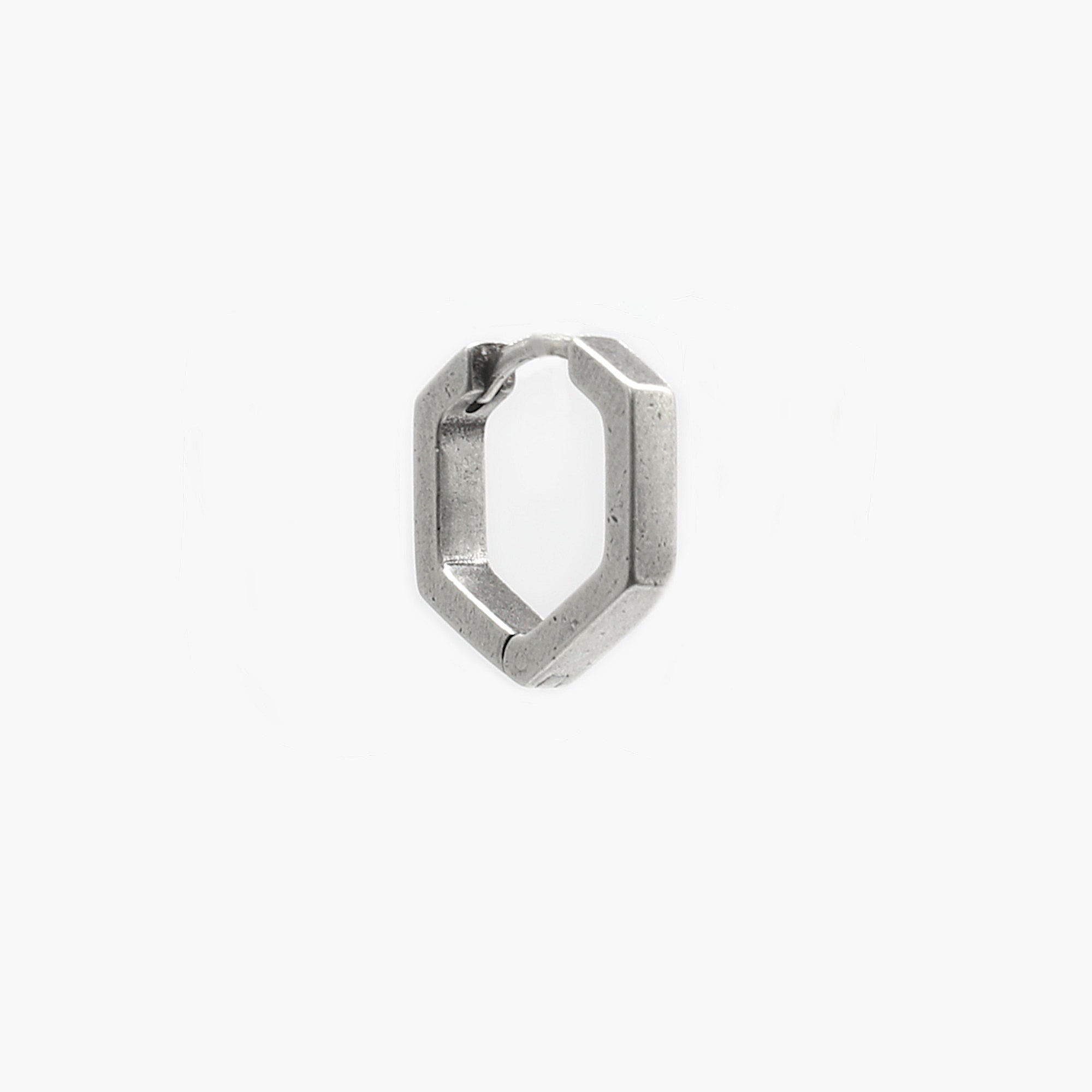 Hexagon Sterling Silver Earrings-Earring-Kompsós