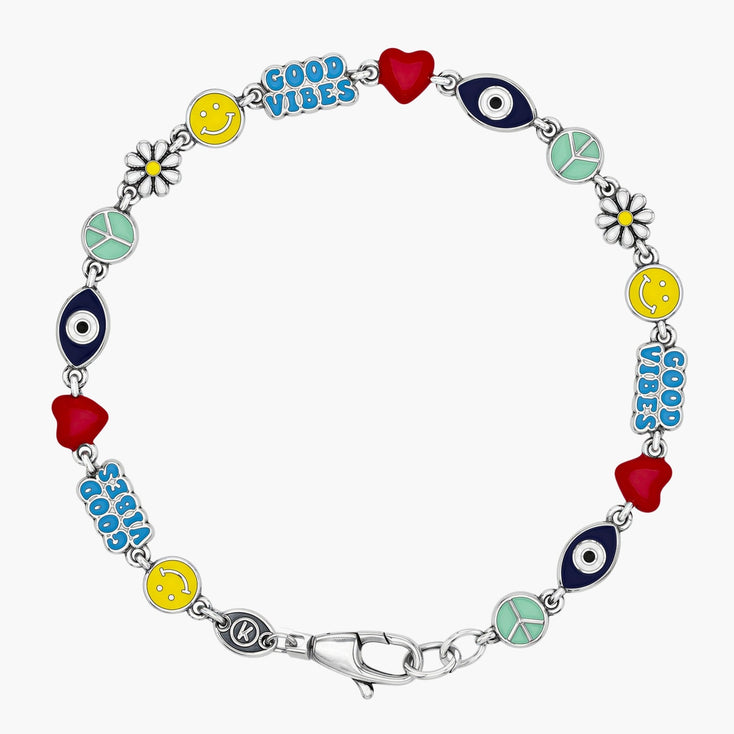 Holidays Bracelet With Enamelled Sterling Silver Charms-Bracelet-Kompsós