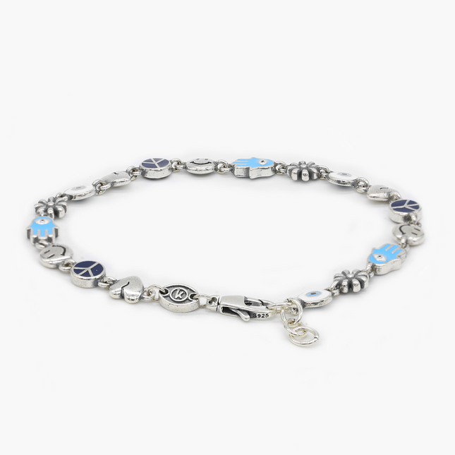 Holidays Bracelet With Sterling Silver Enameled Charms-Bracelet-Kompsós