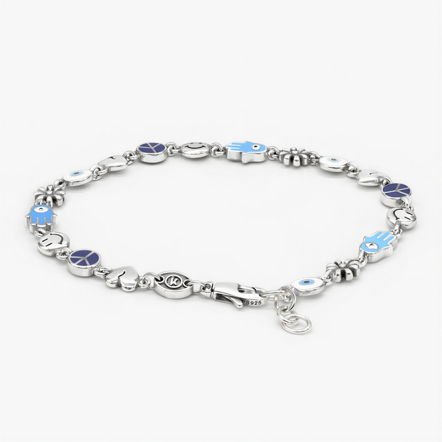 Holidays Bracelet With Sterling Silver Enameled Charms-Bracelet-Kompsós