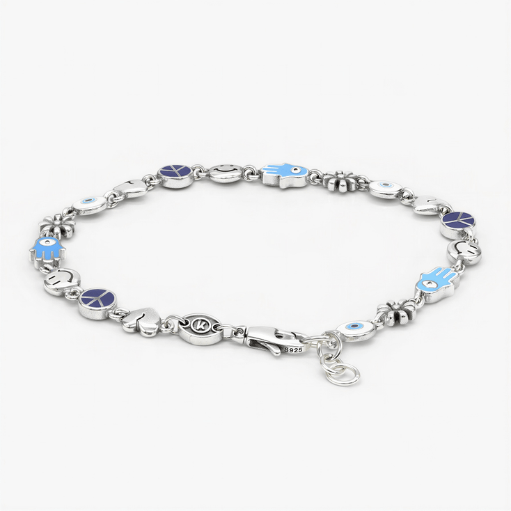 Holidays Bracelet With Sterling Silver Enameled Charms-Bracelet-Kompsós