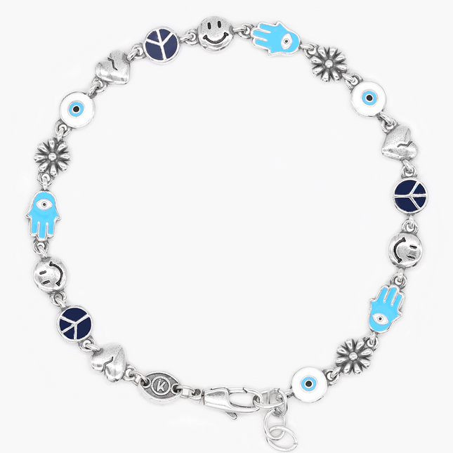 Holidays Bracelet With Sterling Silver Enameled Charms-Bracelet-Kompsós
