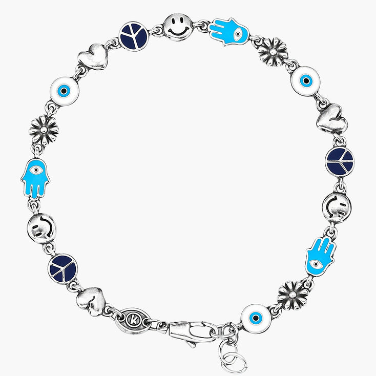 Holidays Bracelet With Sterling Silver Enameled Charms-Bracelet-Kompsós