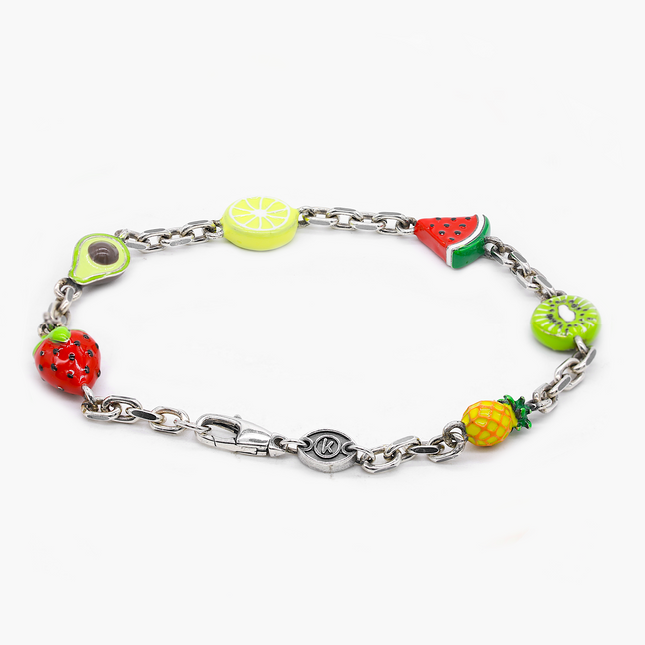 Holidays Chain Bracelet With Hand-Painted Fruit Charms-Bracelet-Kompsós
