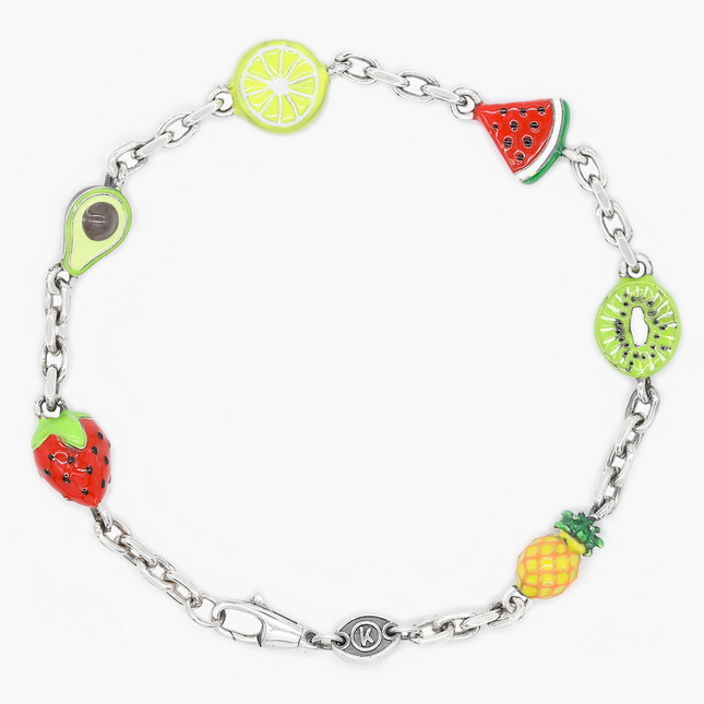 Holidays Chain Bracelet With Hand-Painted Fruit Charms-Bracelet-Kompsós