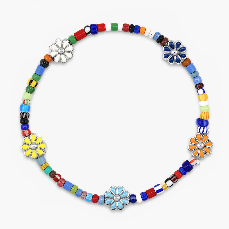 Holidays Glass Beads Bracelet With Enamelled Charms-Bracelet-Kompsós