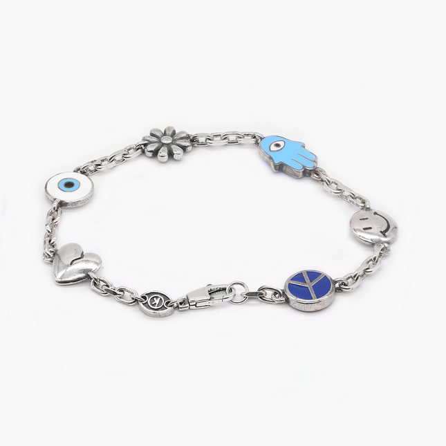 Holidays Sterling Silver Bracelet With Assorted Charms-Bracelet-Kompsós