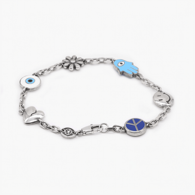 Holidays Sterling Silver Bracelet With Assorted Charms-Bracelet-Kompsós