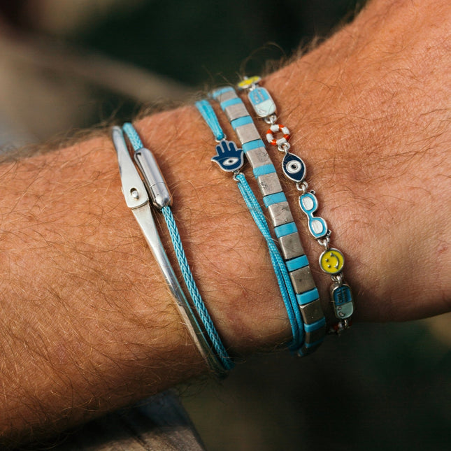 Holidays Sterling Silver Bracelet With Multi Enamelled Charms-Bracelet-Kompsós