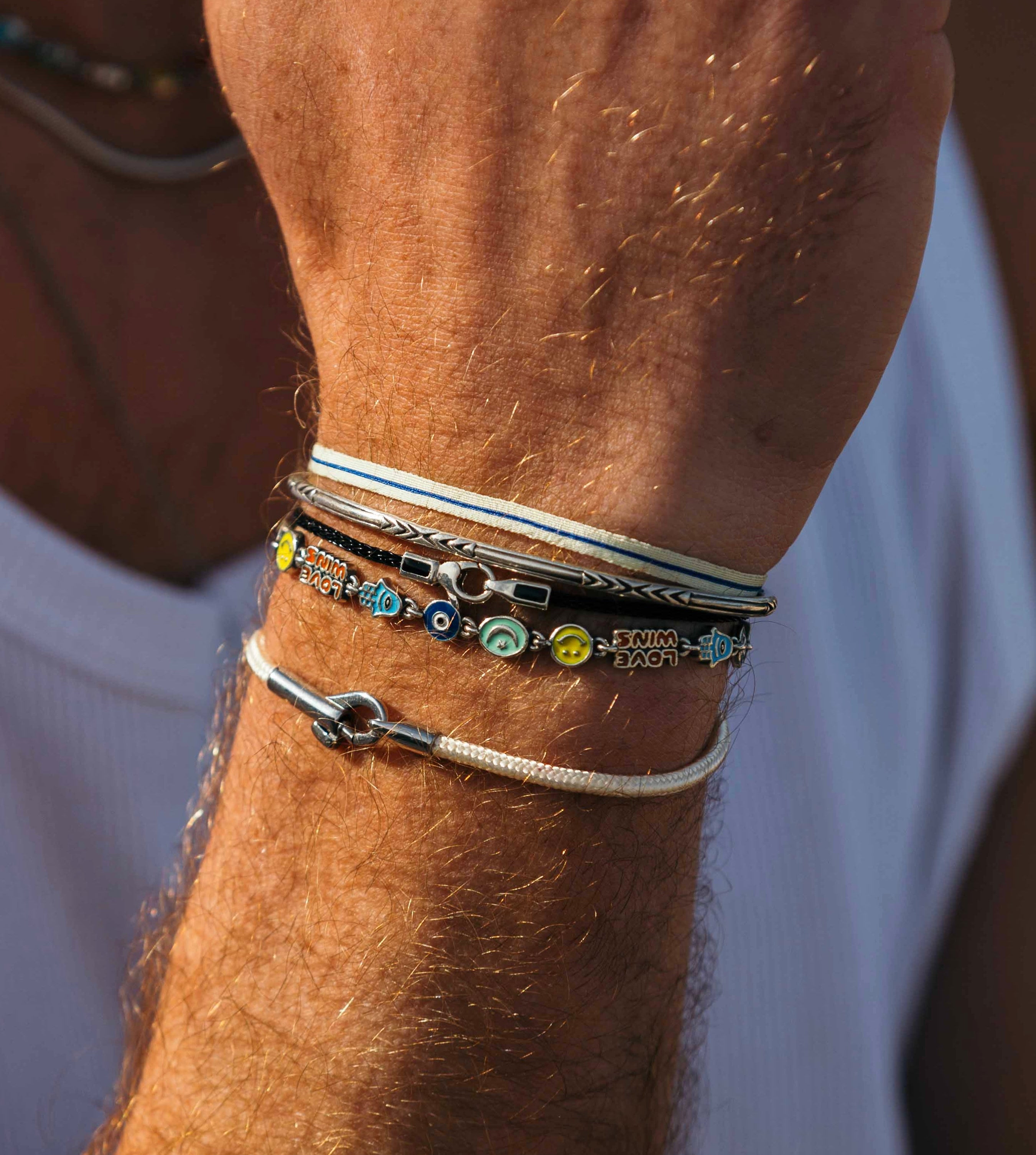 Holidays Sterling Silver Bracelet With Multi Enamelled Charms-Bracelet-Kompsós
