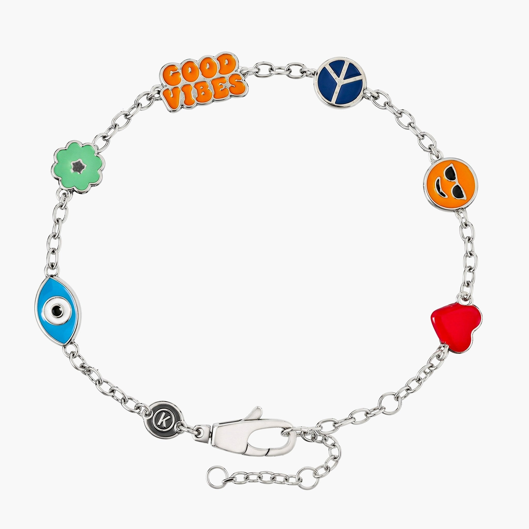 Holidays Sterling Silver Chain Bracelet With Assorted Charms-Bracelet-Kompsós