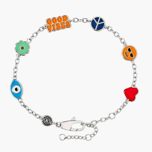 Holidays Sterling Silver Chain Bracelet With Assorted Charms-Bracelet-Kompsós