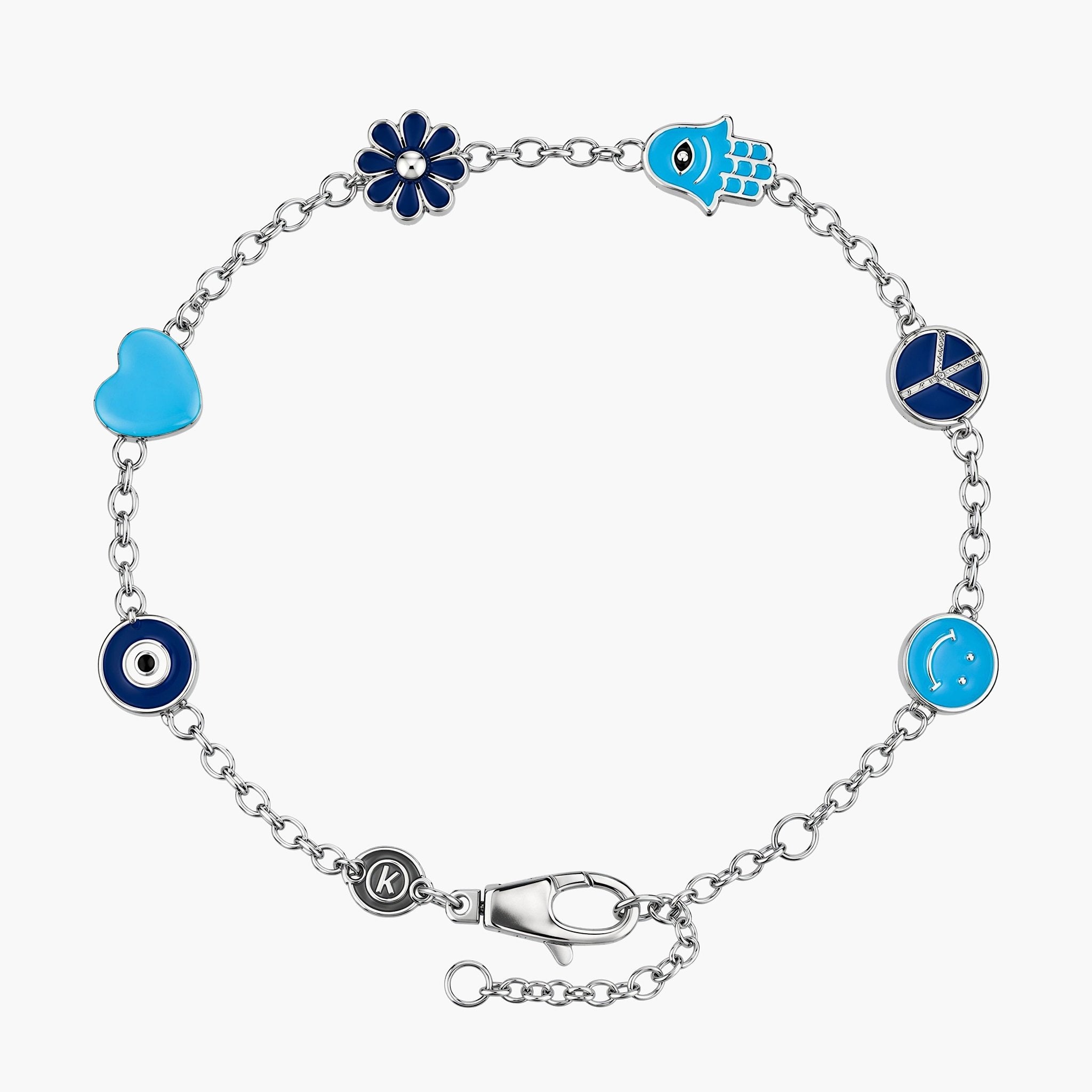 Holidays Sterling Silver Chain Bracelet With Assorted Charms-Bracelet-Kompsós