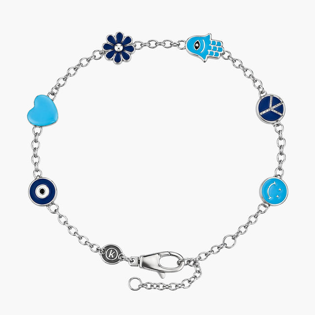 Holidays Sterling Silver Chain Bracelet With Assorted Charms-Bracelet-Kompsós