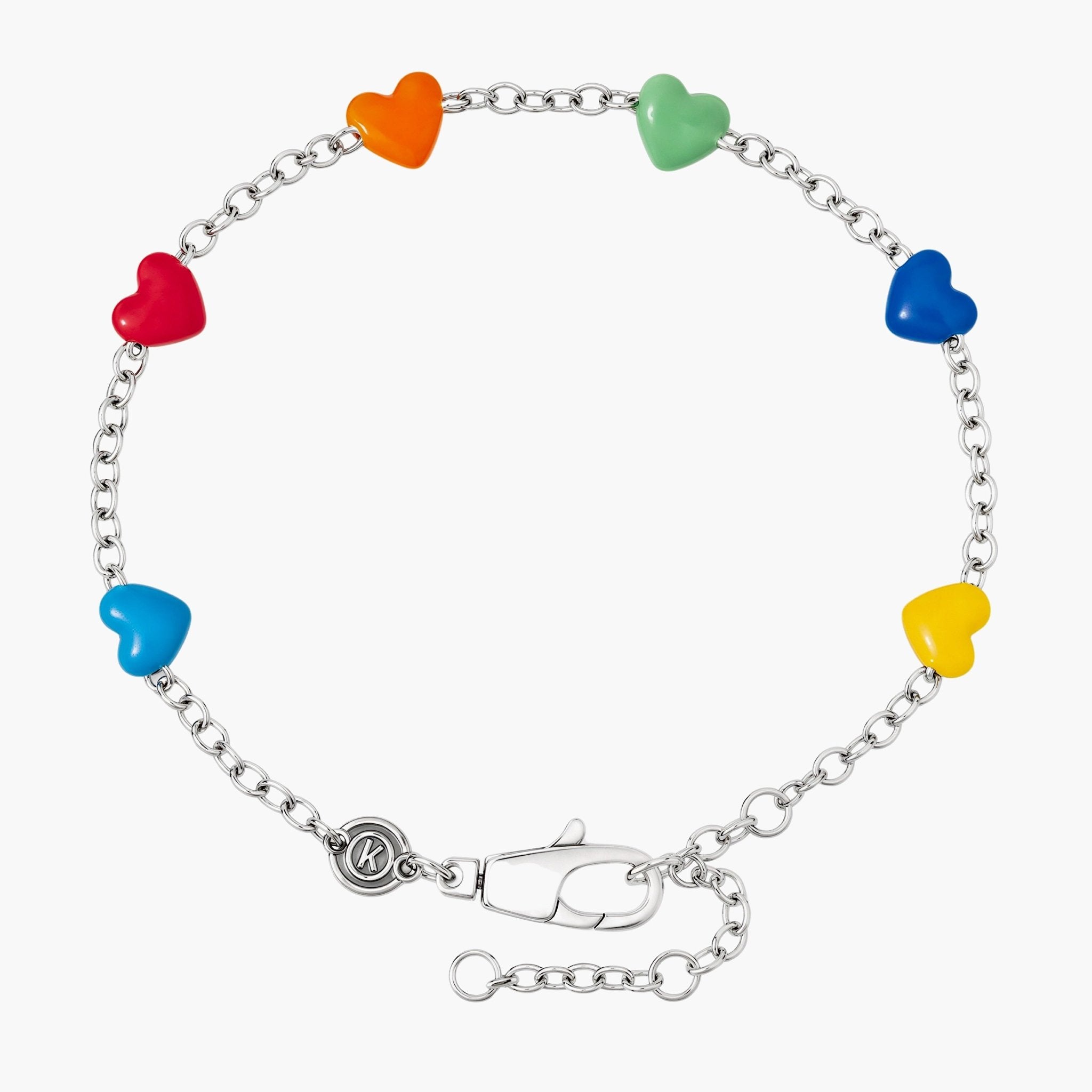 Holidays Sterling Silver Chain Bracelet With Assorted Hearts-Bracelet-Kompsós