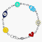 Holidays Sterling Silver Heavy Signature Bracelet With Enamelled Charms