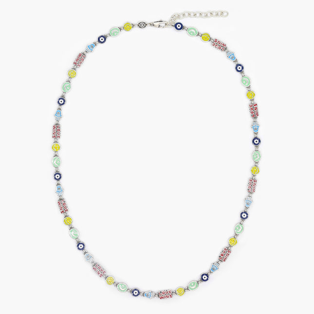 Holidays Sterling Silver Necklace With Multi Enamelled Charms-Bracelet-Kompsós