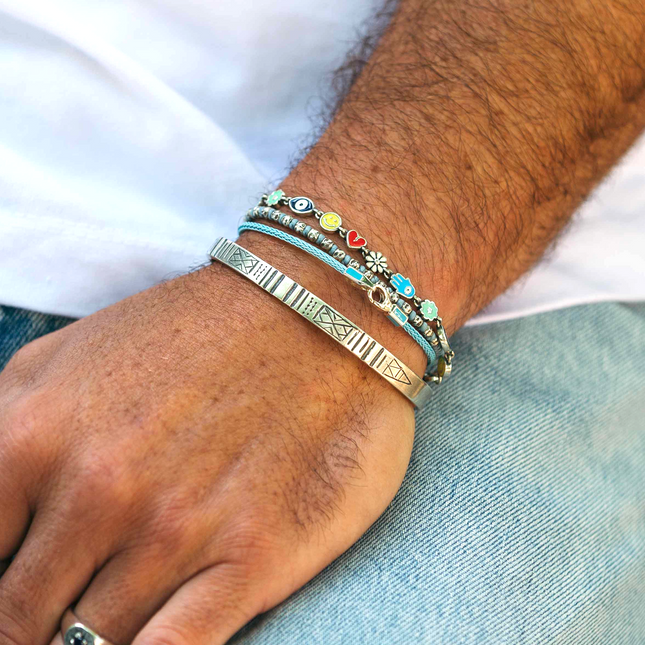 Holidays Sterling Silver Signature Bracelet With Multi Enamelled Charms-Bracelet-Kompsós