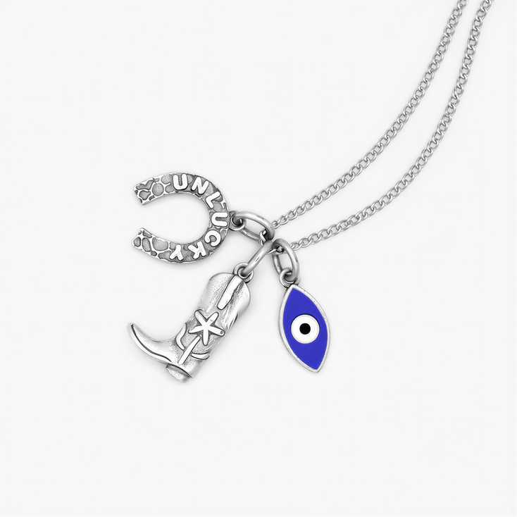 Hopeless Cowboy Sterling Silver Necklace-Necklace-Kompsós