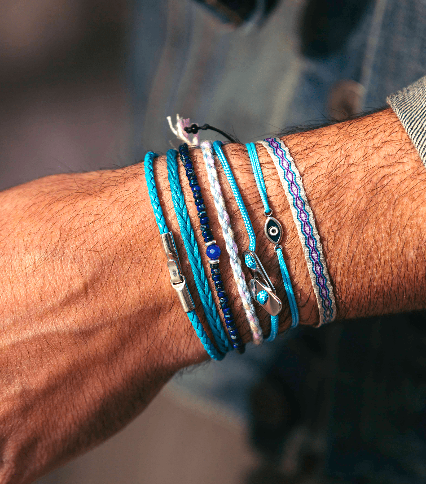 Italian Leather Bracelet With Sterling Silver Clasp (Brown)-Bracelet-Kompsós