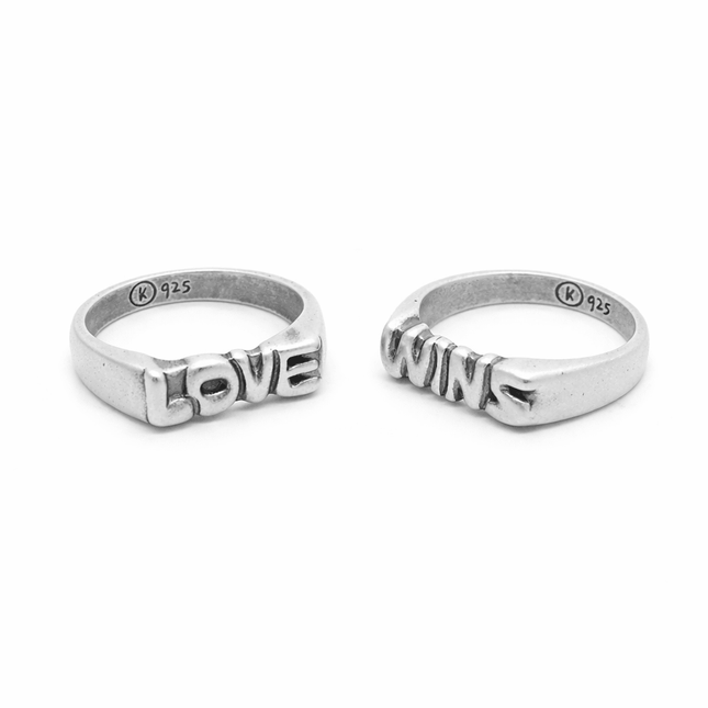 Love Wins Double Sterling Silver Ring-Ring-Kompsós