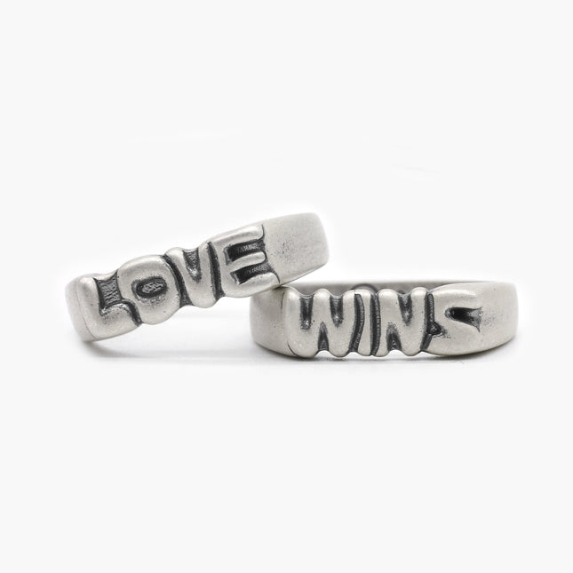 Love Wins Double Sterling Silver Ring-Ring-Kompsós