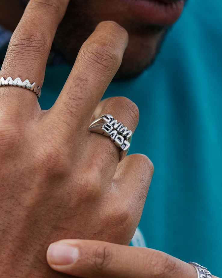 Love Wins Double Sterling Silver Ring-Ring-Kompsós