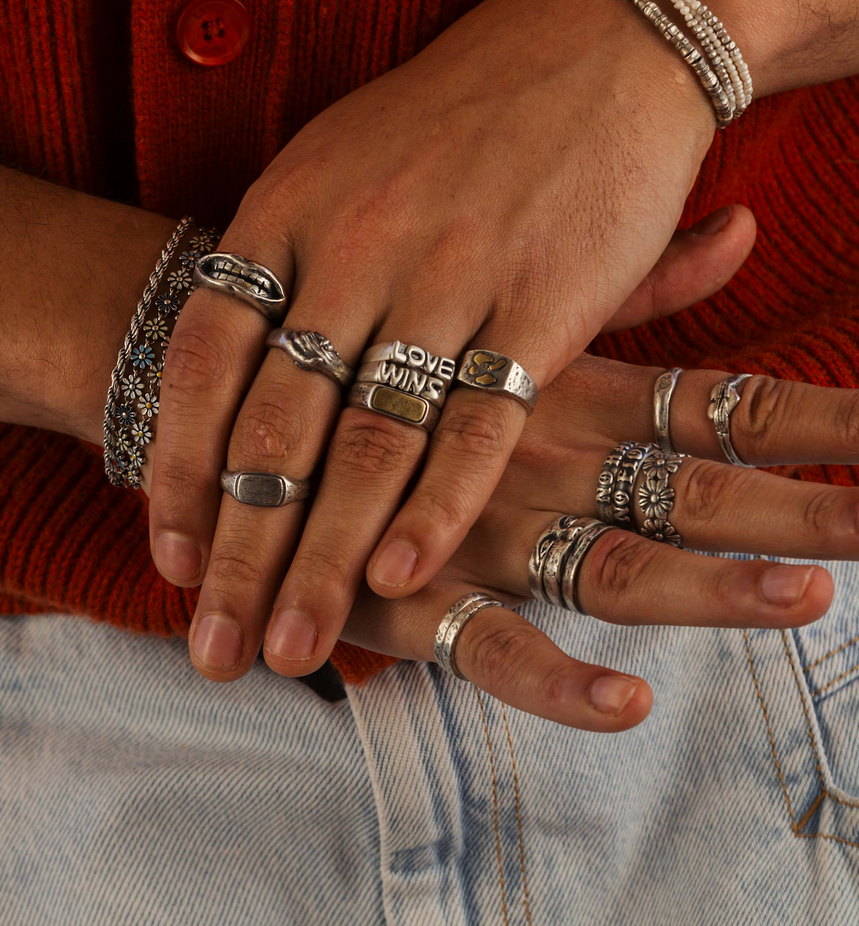 Love Wins Double Sterling Silver Ring-Ring-Kompsós