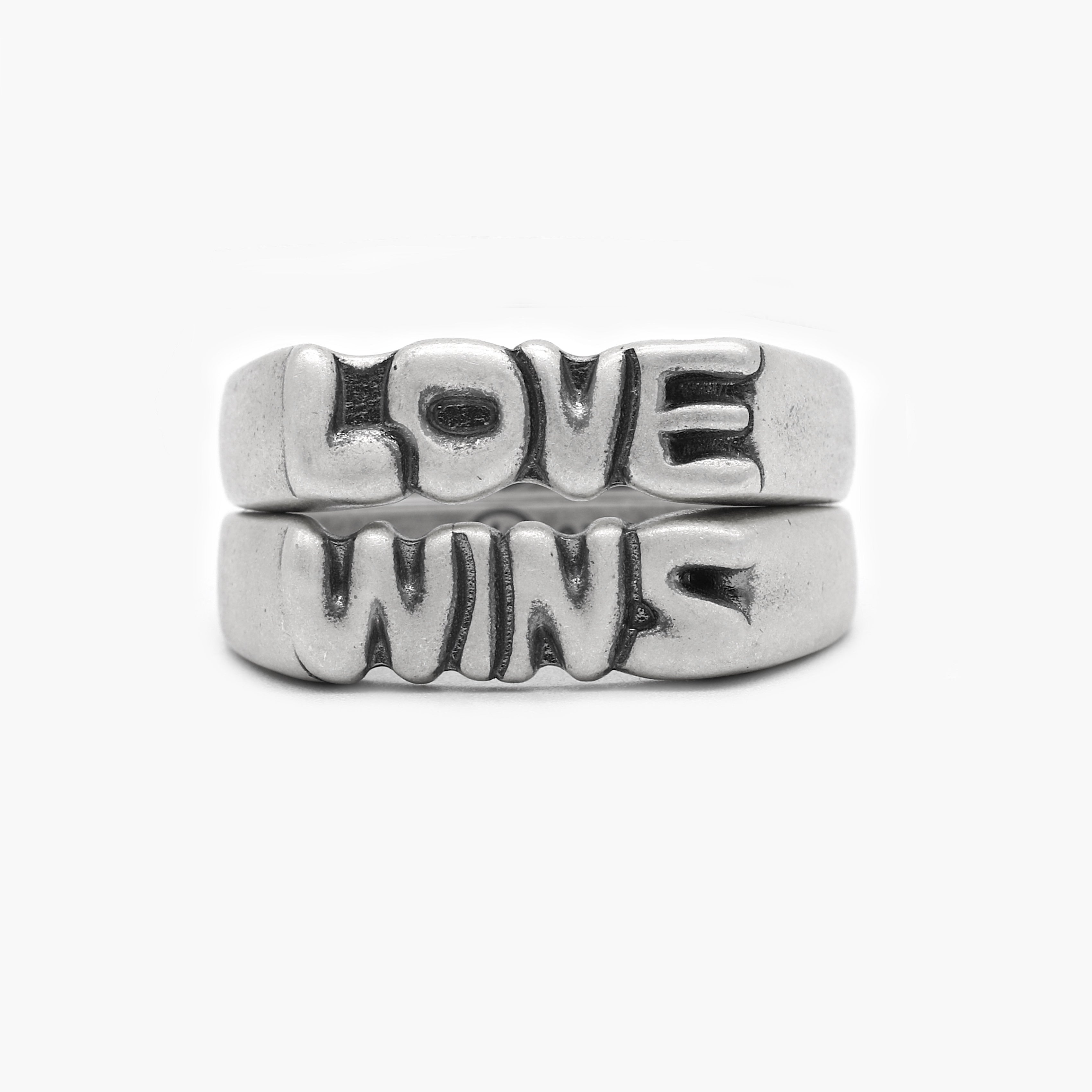 Love Wins Double Sterling Silver Ring-Ring-Kompsós