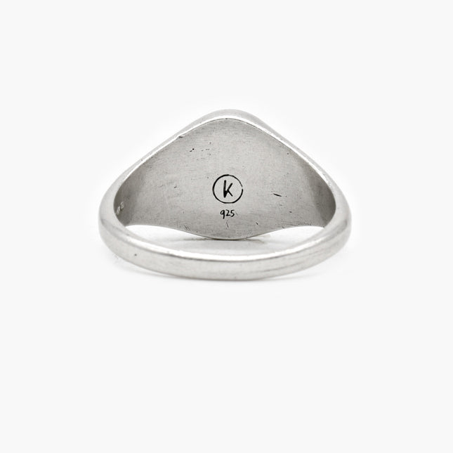 Matte Onyx "Dove" Sterling Silver Signet Ring-Ring-Kompsós