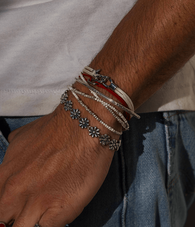 Maxi Daisy Sterling Silver Chain Bracelet-Bracelet-Kompsós