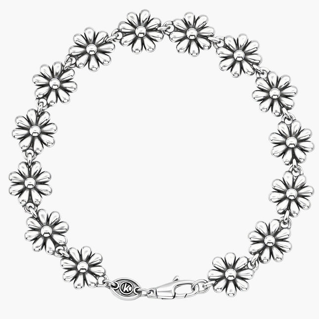 Maxi Daisy Sterling Silver Chain Bracelet-Bracelet-Kompsós
