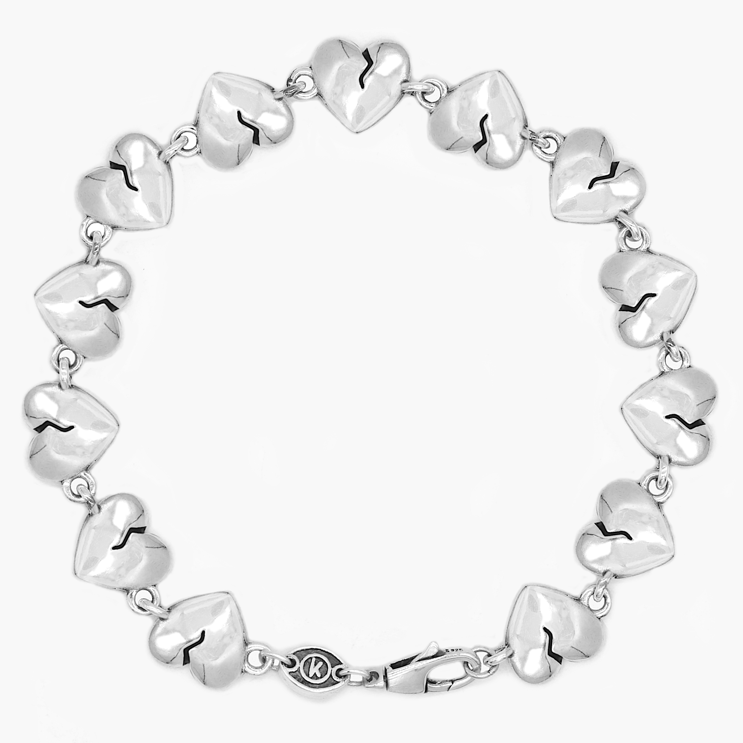 Maxi Heartbreak Sterling Silver Chain Bracelet-Kompsós