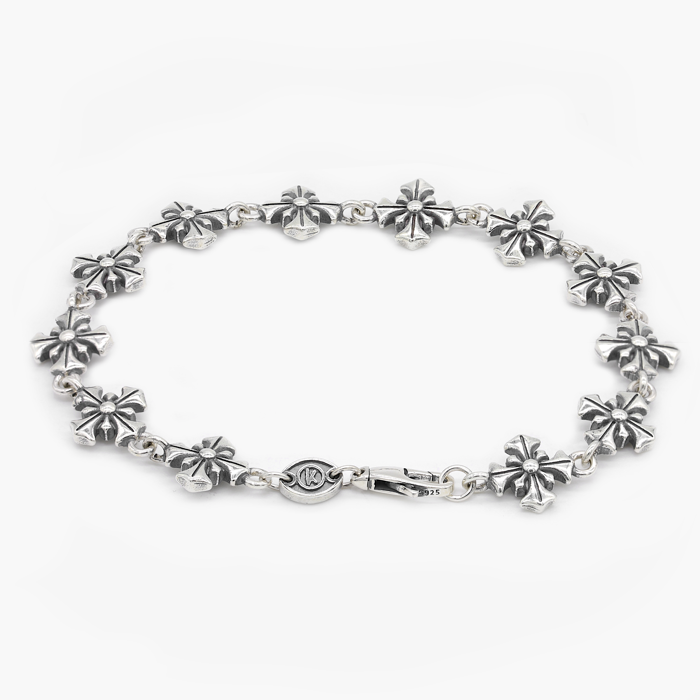 Maxi Patonce Cross Sterling Silver Chain Bracelet-Kompsós