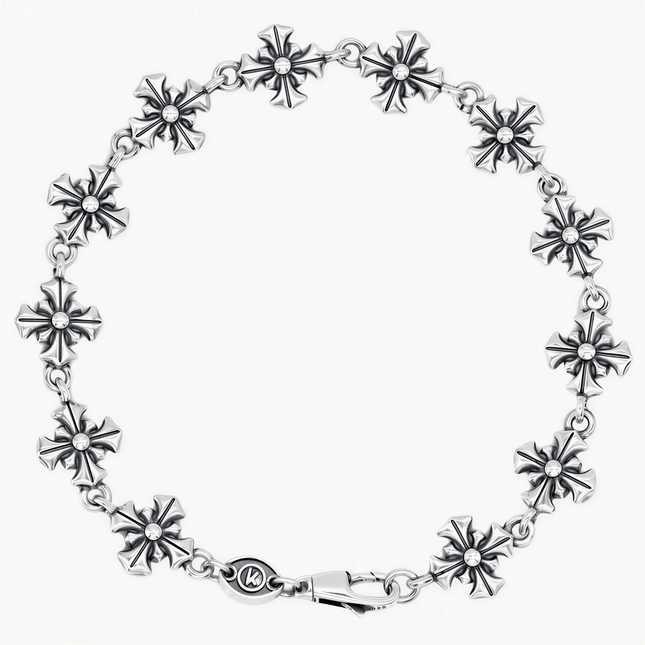 Maxi Patonce Cross Sterling Silver Chain Bracelet-Bracelet-Kompsós