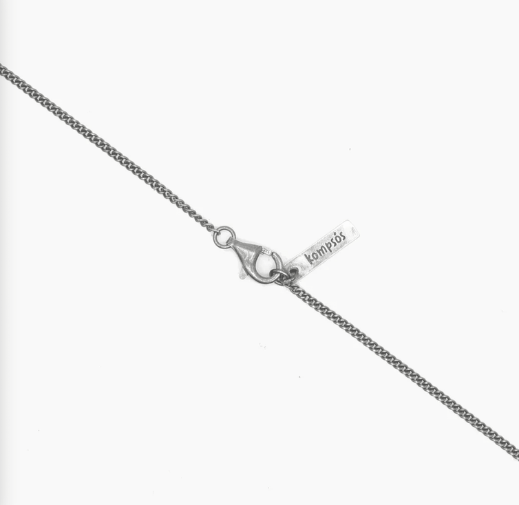 Melted Sterling Silver With Freshwater Pearl Necklace-Necklace-Kompsós