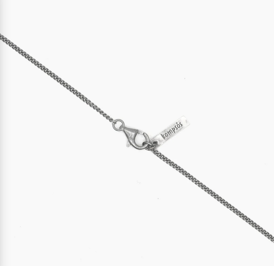Melted Sterling Silver With Freshwater Pearl Necklace-Necklace-Kompsós