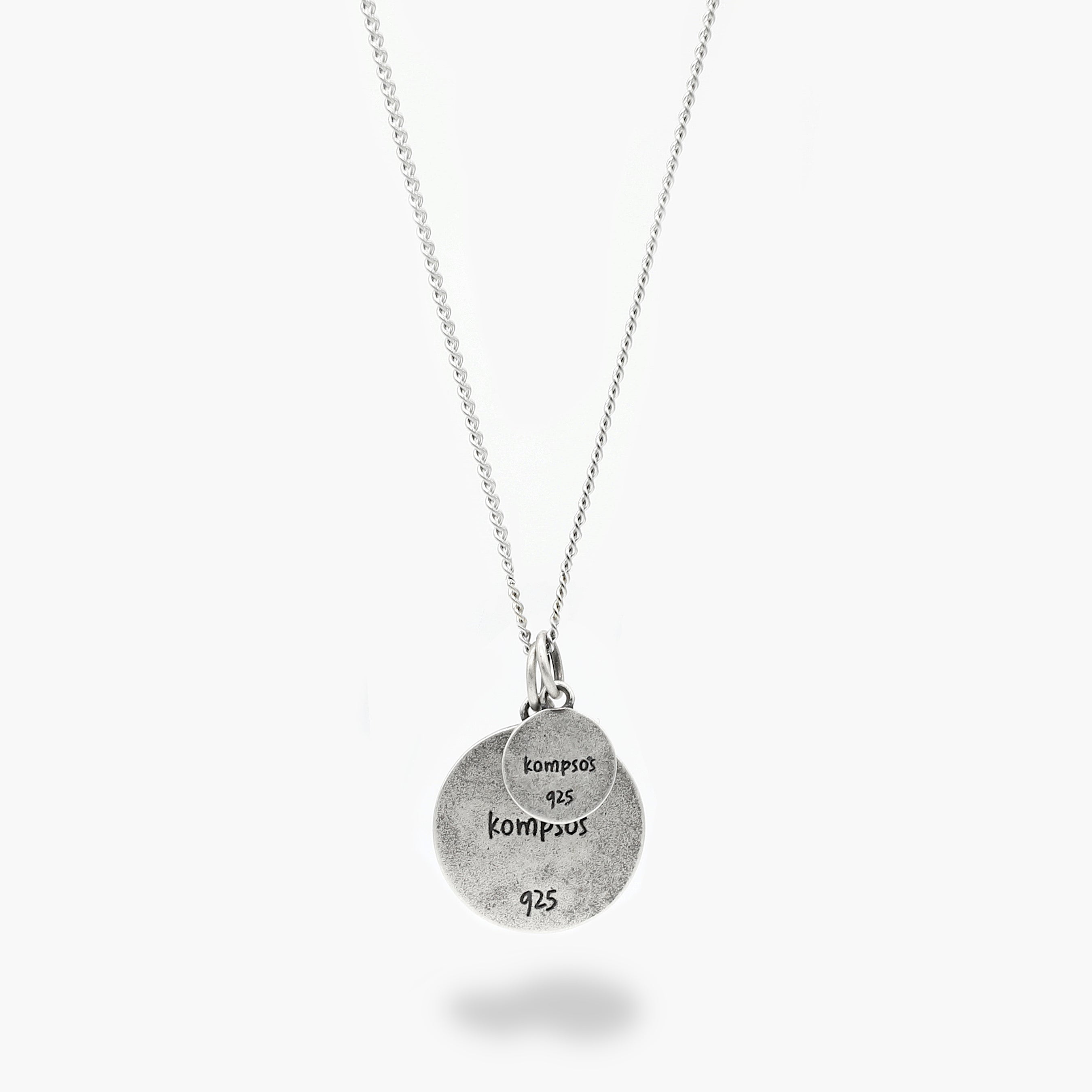 Memento Mori Double Tag Silver Necklace-Necklace-Kompsós