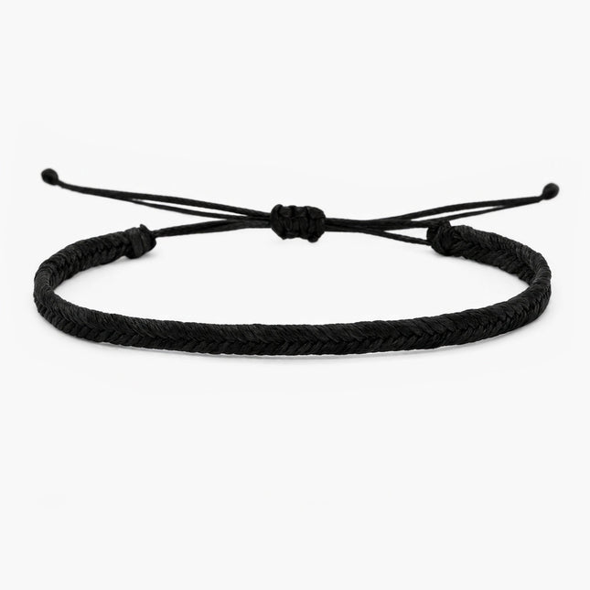 Mini Braided "Java" Bracelet (Black)-Bracelet-Kompsós