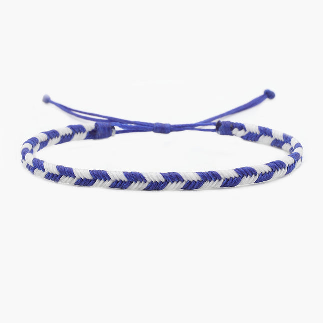 Mini Braided "Java" Bracelet (Blue/White)-Jewelry-Kompsós