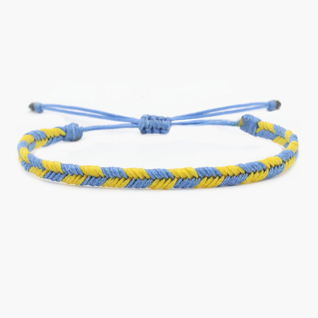 Mini Braided "Java" Bracelet (Blue/Yellow)-Jewelry-Kompsós