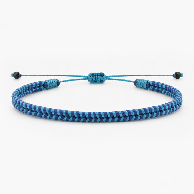 Mini Braided "Java" Bracelet (Shades Of Blue)-Bracelet-Kompsós