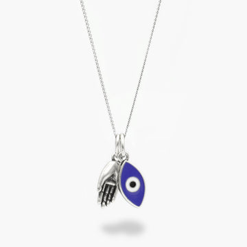 Mini Evil Eye Necklace With Hamsa Hand-Kompsós