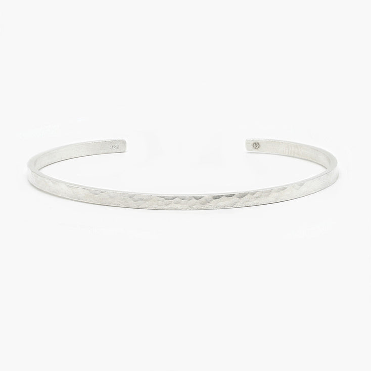 Mini Hammered Silver Bangle-Bracelet-Kompsós
