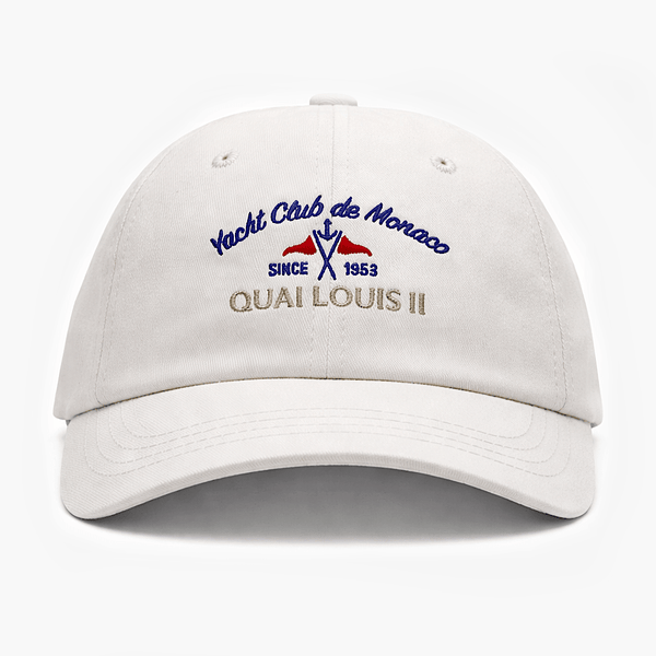 Yacht Club Monaco White Embroidered Baseball Cap straight from Monaco Brand ne Monaco Yacht Club Embroidered Dad Hat Monaco Embroidery  main image 4