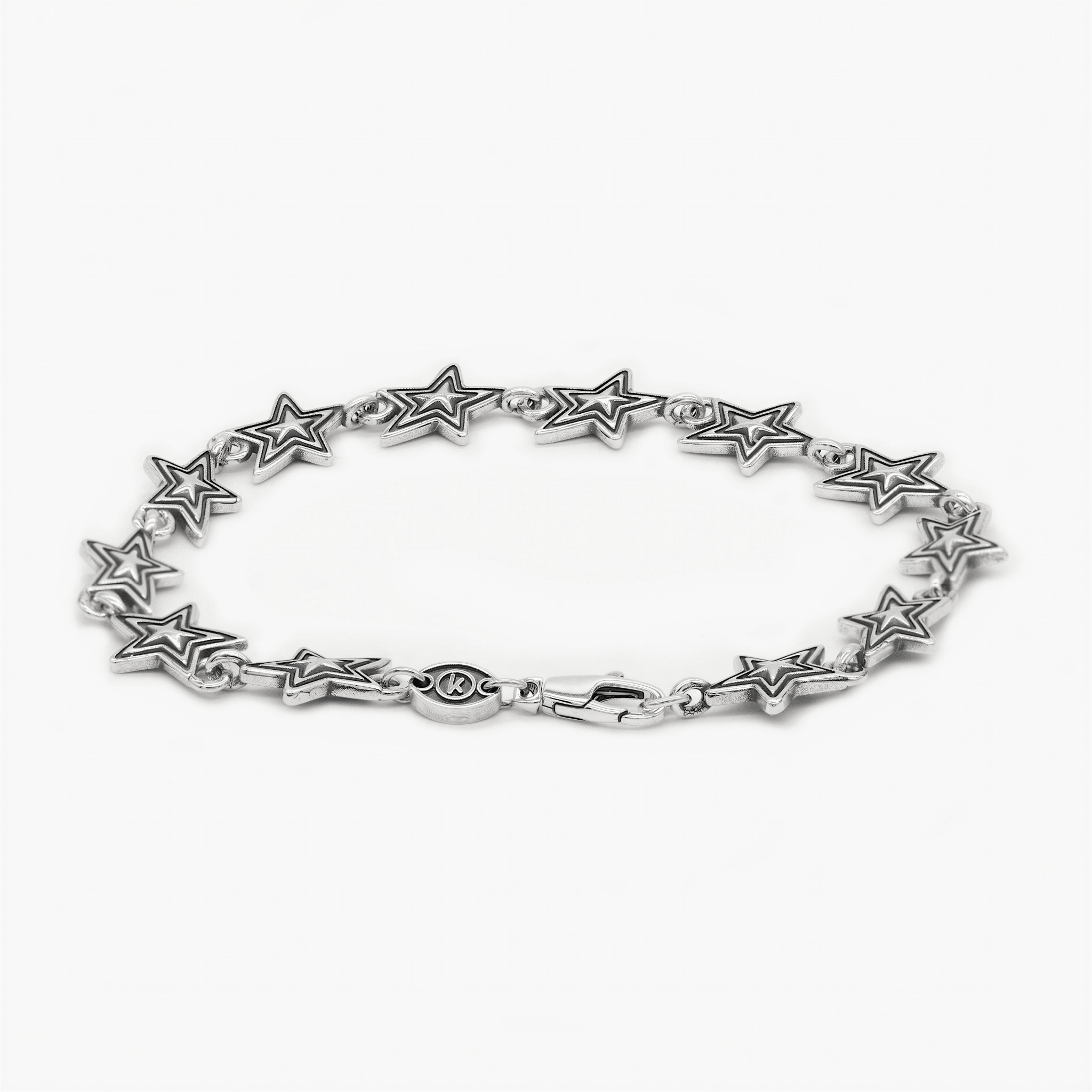 Multi Shooting Star Sterling Silver Chain Bracelet-Bracelet-Kompsós